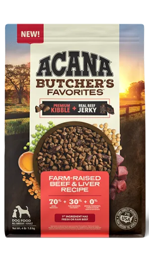 ACANA Butcher's Favorites Kibble & Jerky: Farm-Raised Beef & Liver