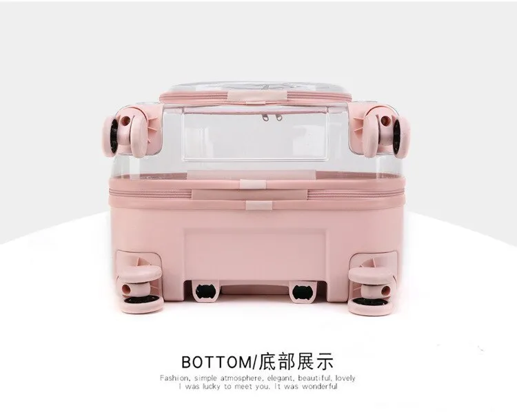 Cat Trolley Suitcase with Wheels
