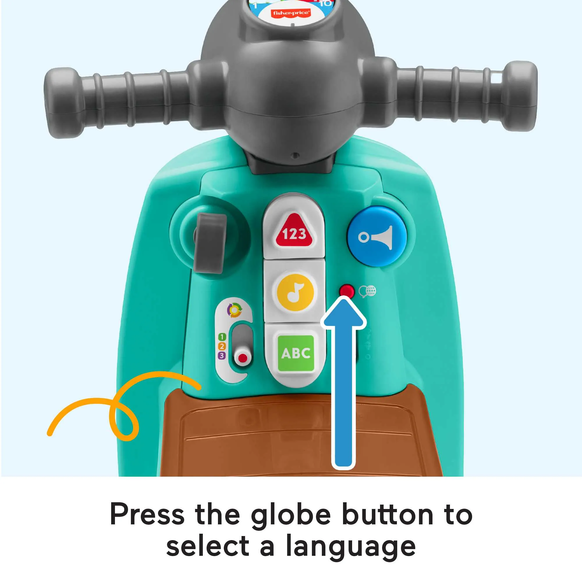 Fisher-Price Laugh & Learn Toddler Toy, Smart Stages Cruise Along Scooter Musical Ride-On