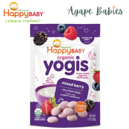Happy Family Happy Baby Organic Yogis - Mixed Berry, 28 g. Exp: 06/25