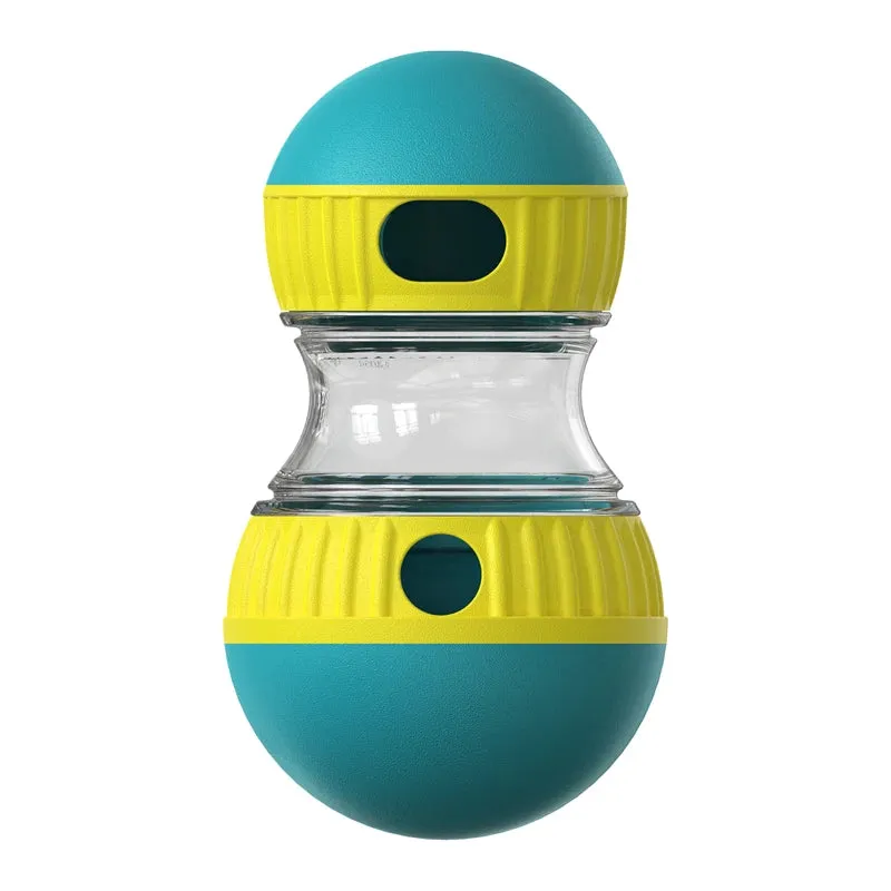 Interactive Dog Toy - Elliptical Track Rolling Ball for Intelligence and Food Dispensing