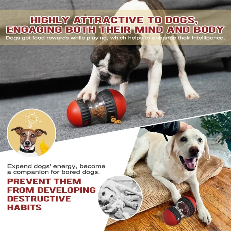 Interactive Dog Toy - Elliptical Track Rolling Ball for Intelligence and Food Dispensing