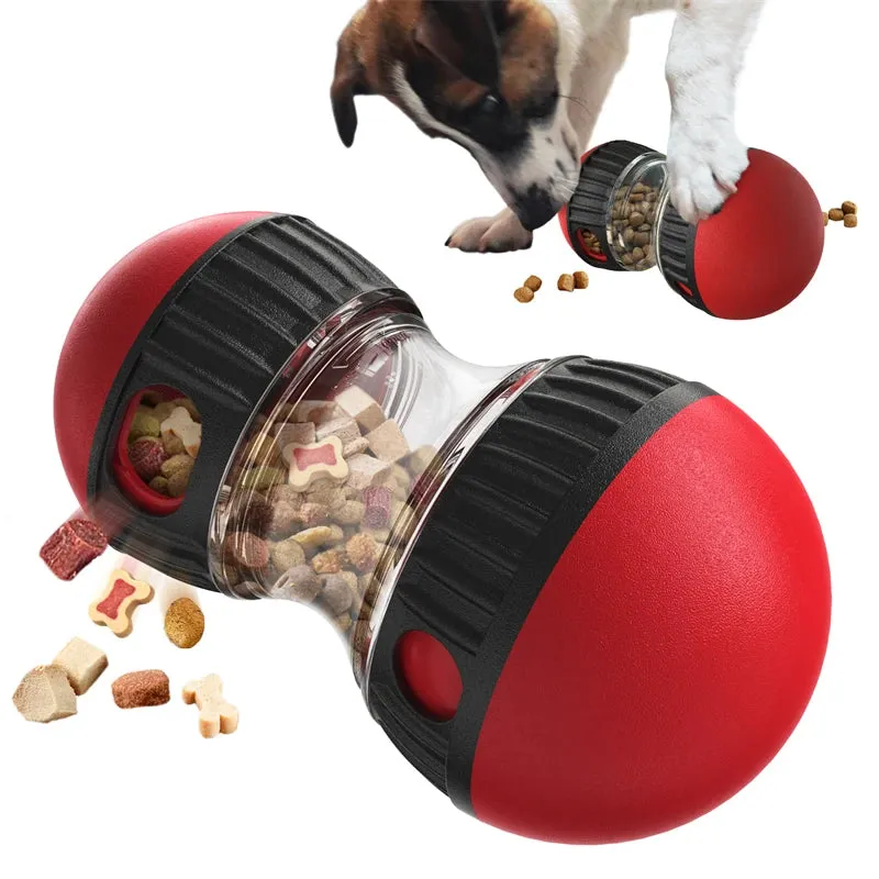 Interactive Dog Toy - Elliptical Track Rolling Ball for Intelligence and Food Dispensing