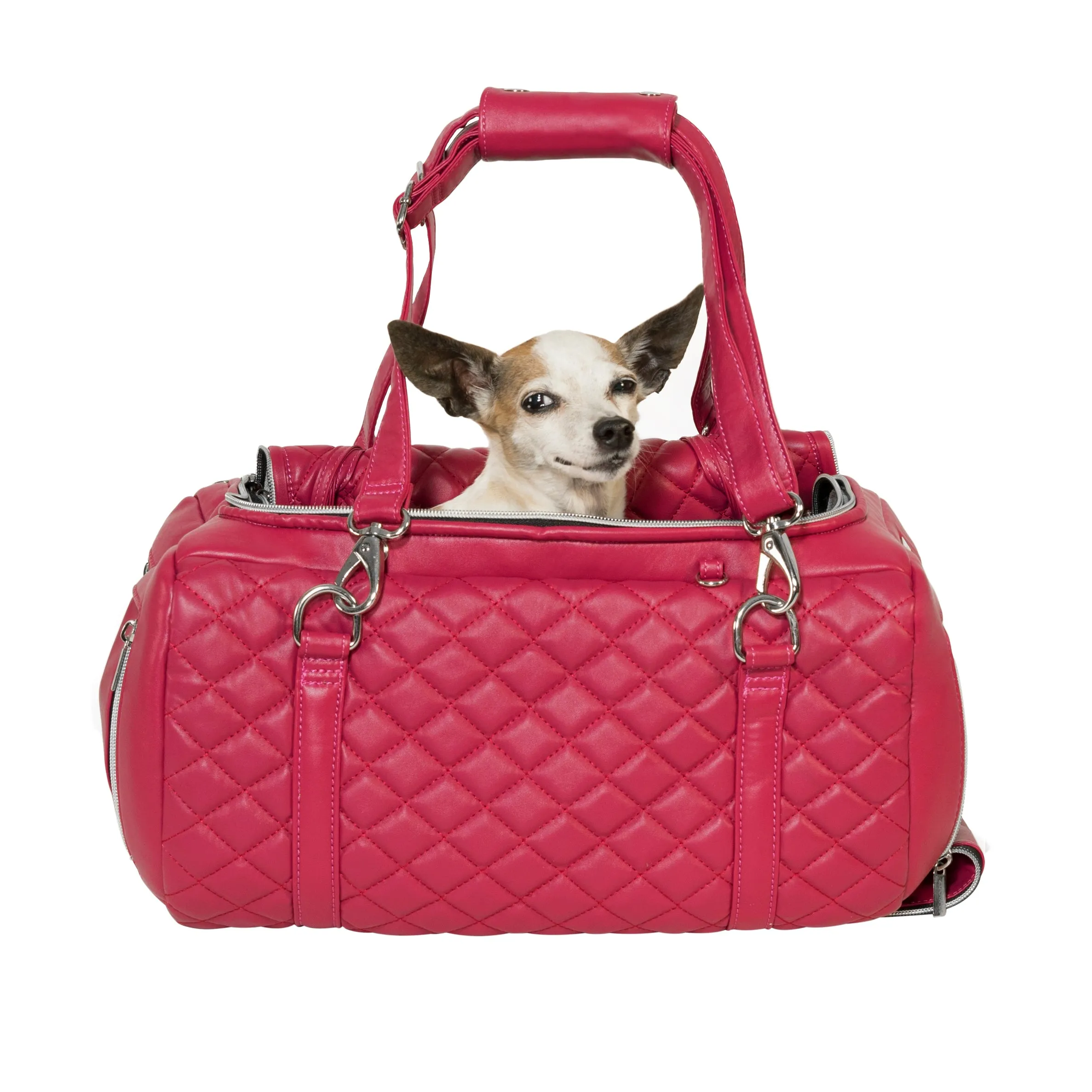Jetsetter - Premium Car Seat & Airport Compliant Pet Carrier (Black, White, Grey & Pink)