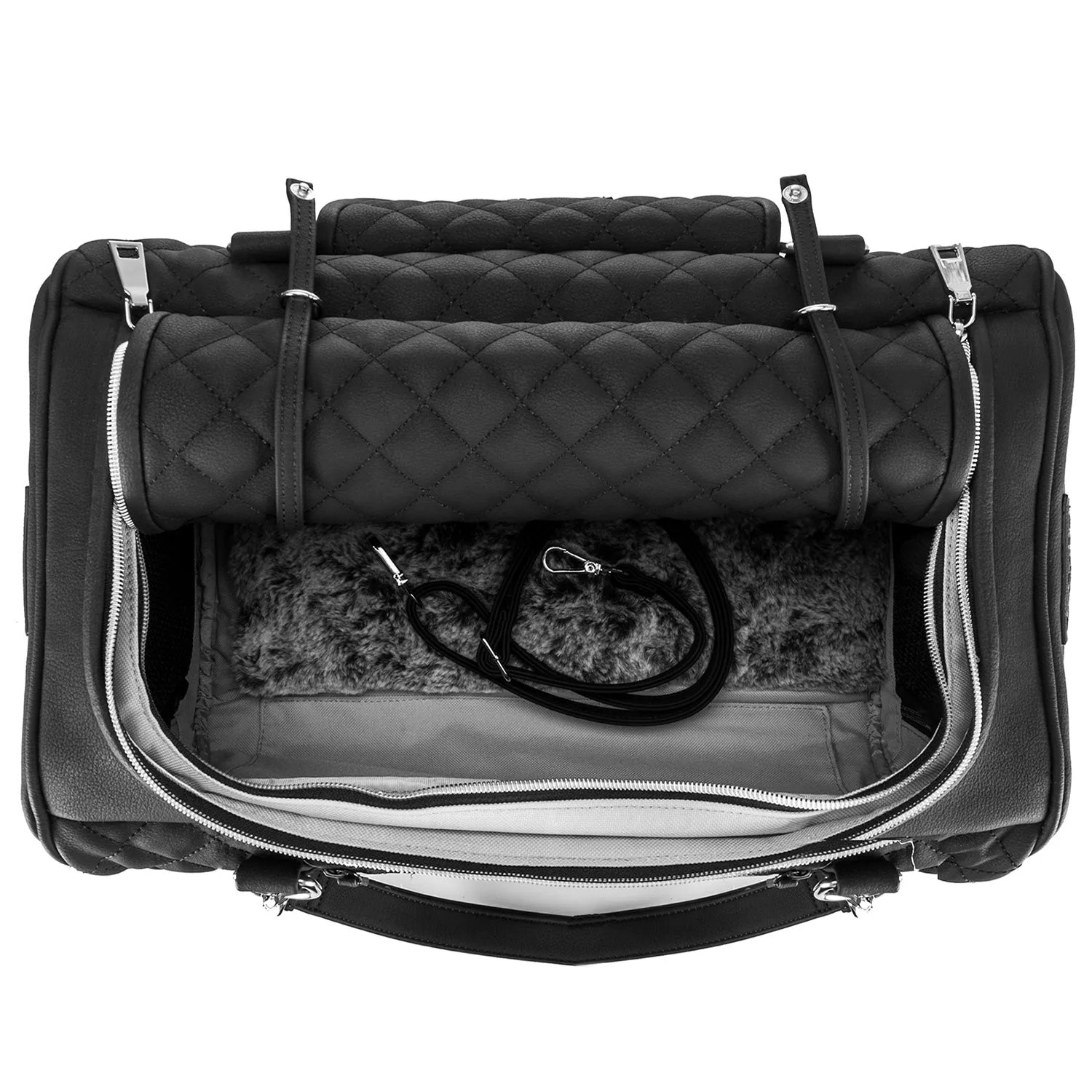 Jetsetter - Premium Car Seat & Airport Compliant Pet Carrier (Black, White, Grey & Pink)