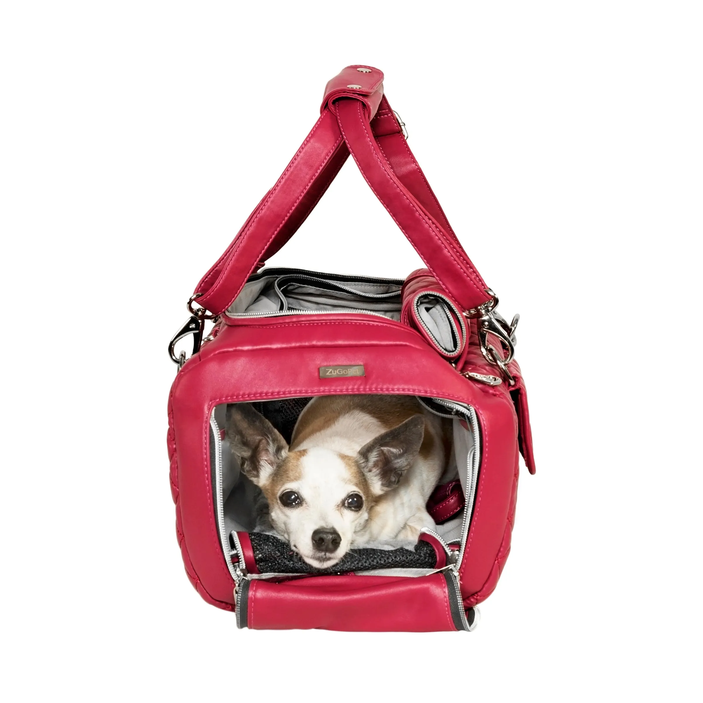 Jetsetter - Premium Car Seat & Airport Compliant Pet Carrier (Black, White, Grey & Pink)