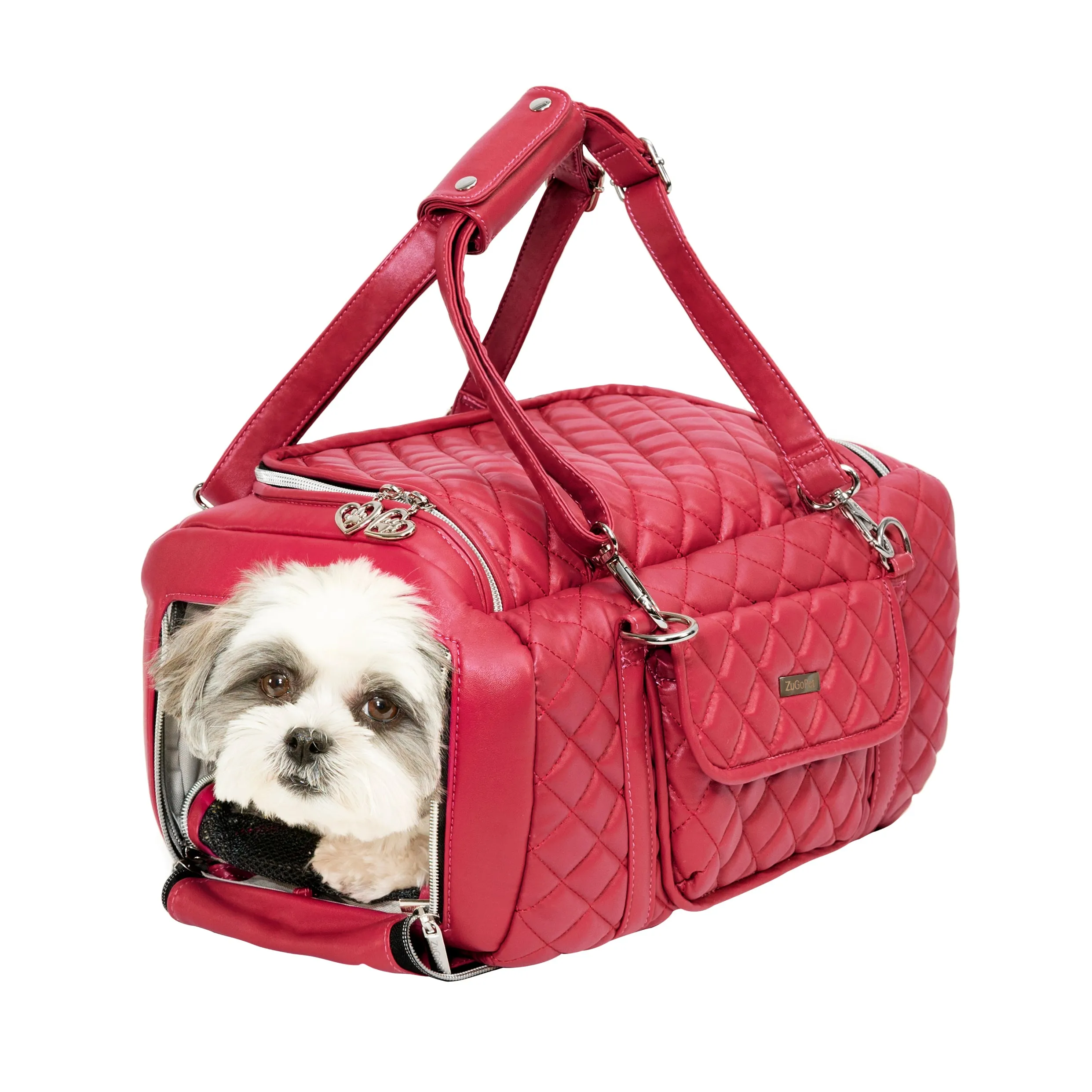 Jetsetter - Premium Car Seat & Airport Compliant Pet Carrier (Black, White, Grey & Pink)