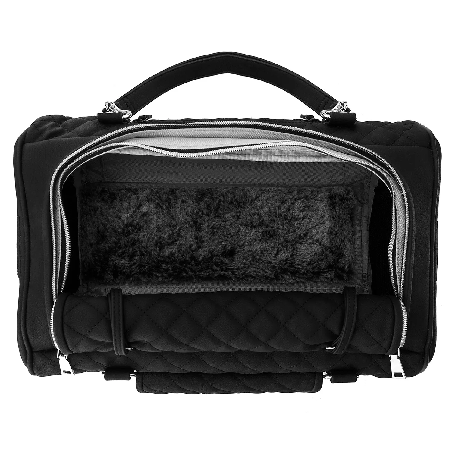 Jetsetter - Premium Car Seat & Airport Compliant Pet Carrier (Black, White, Grey & Pink)