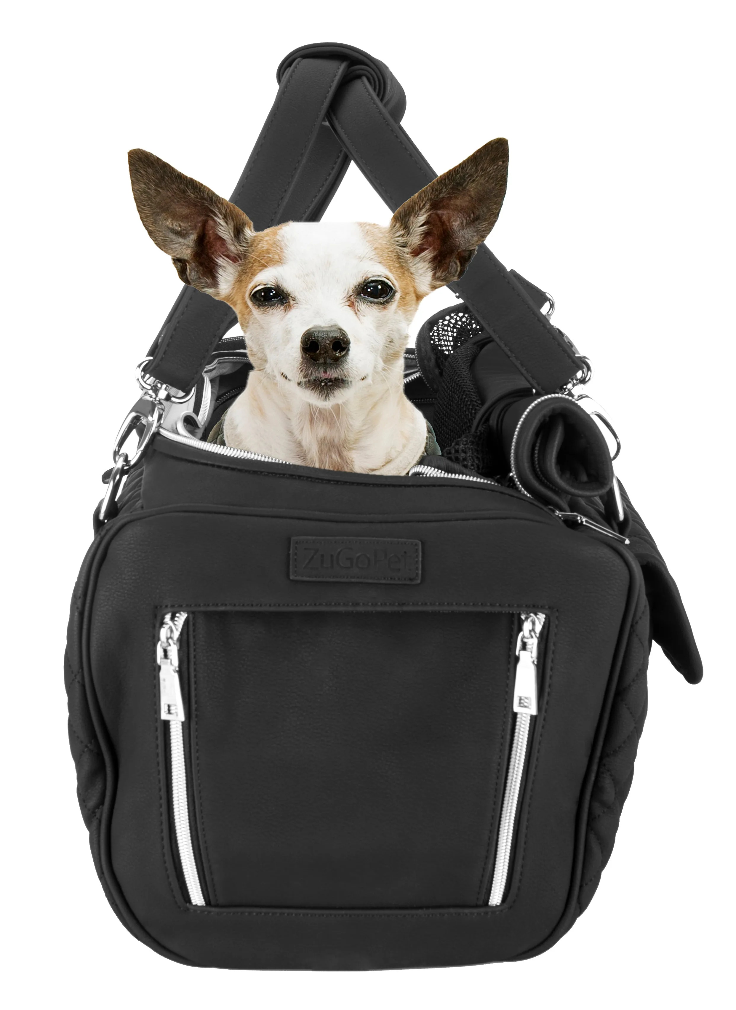 Jetsetter - Premium Car Seat & Airport Compliant Pet Carrier (Black, White, Grey & Pink)