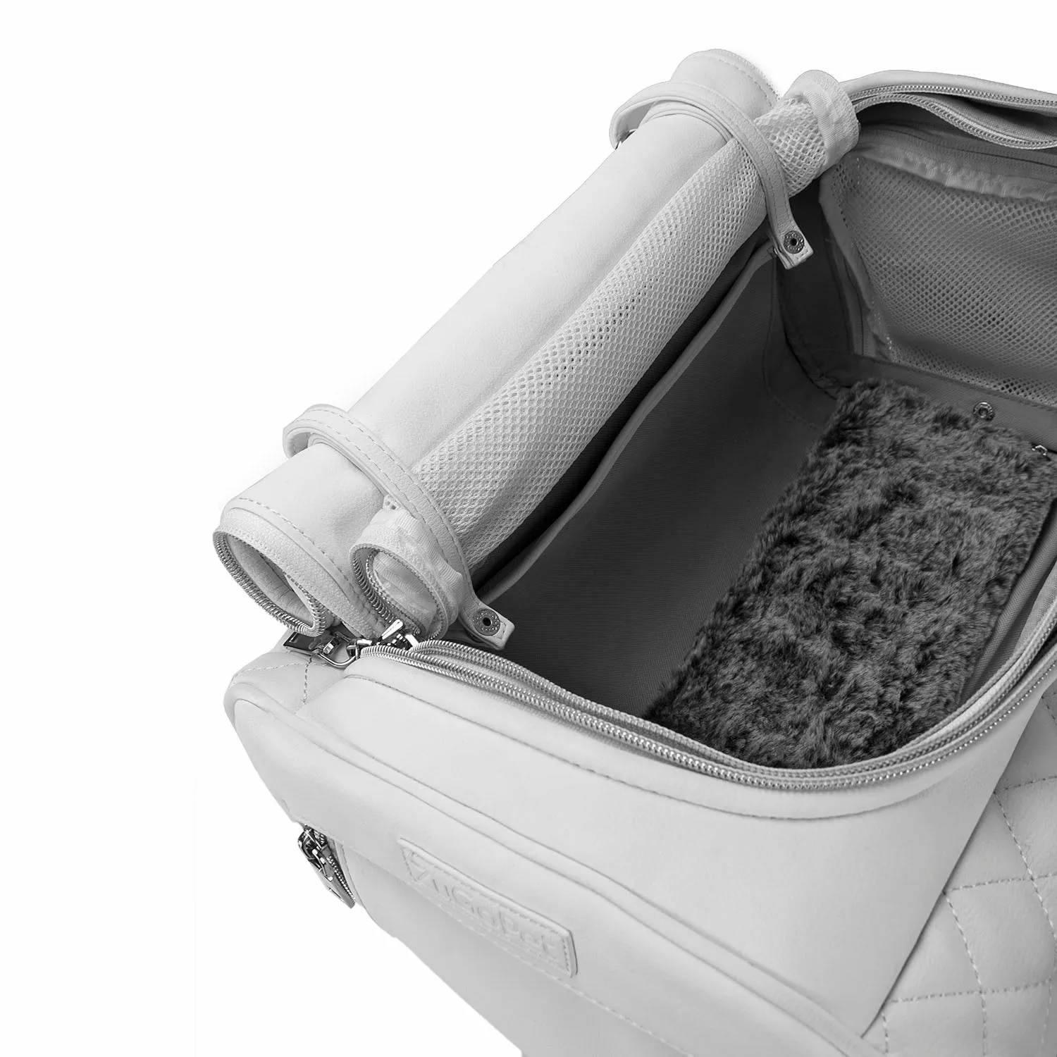 Jetsetter - Premium Car Seat & Airport Compliant Pet Carrier (Black, White, Grey & Pink)