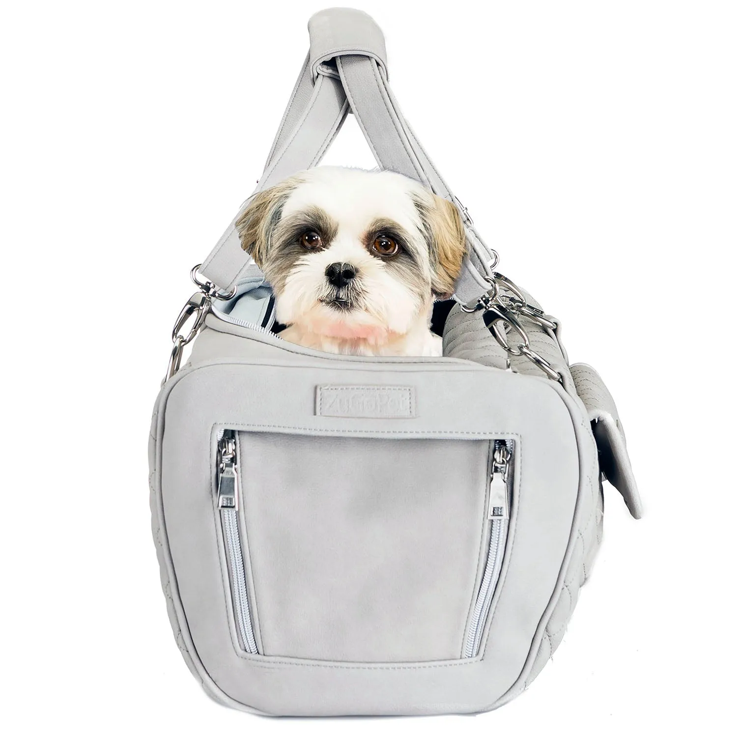 Jetsetter - Premium Car Seat & Airport Compliant Pet Carrier (Black, White, Grey & Pink)