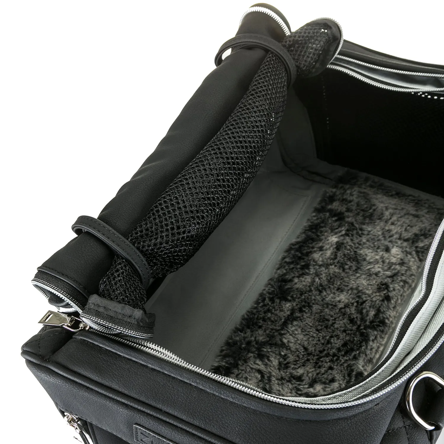 Jetsetter - Premium Car Seat & Airport Compliant Pet Carrier (Black, White, Grey & Pink)