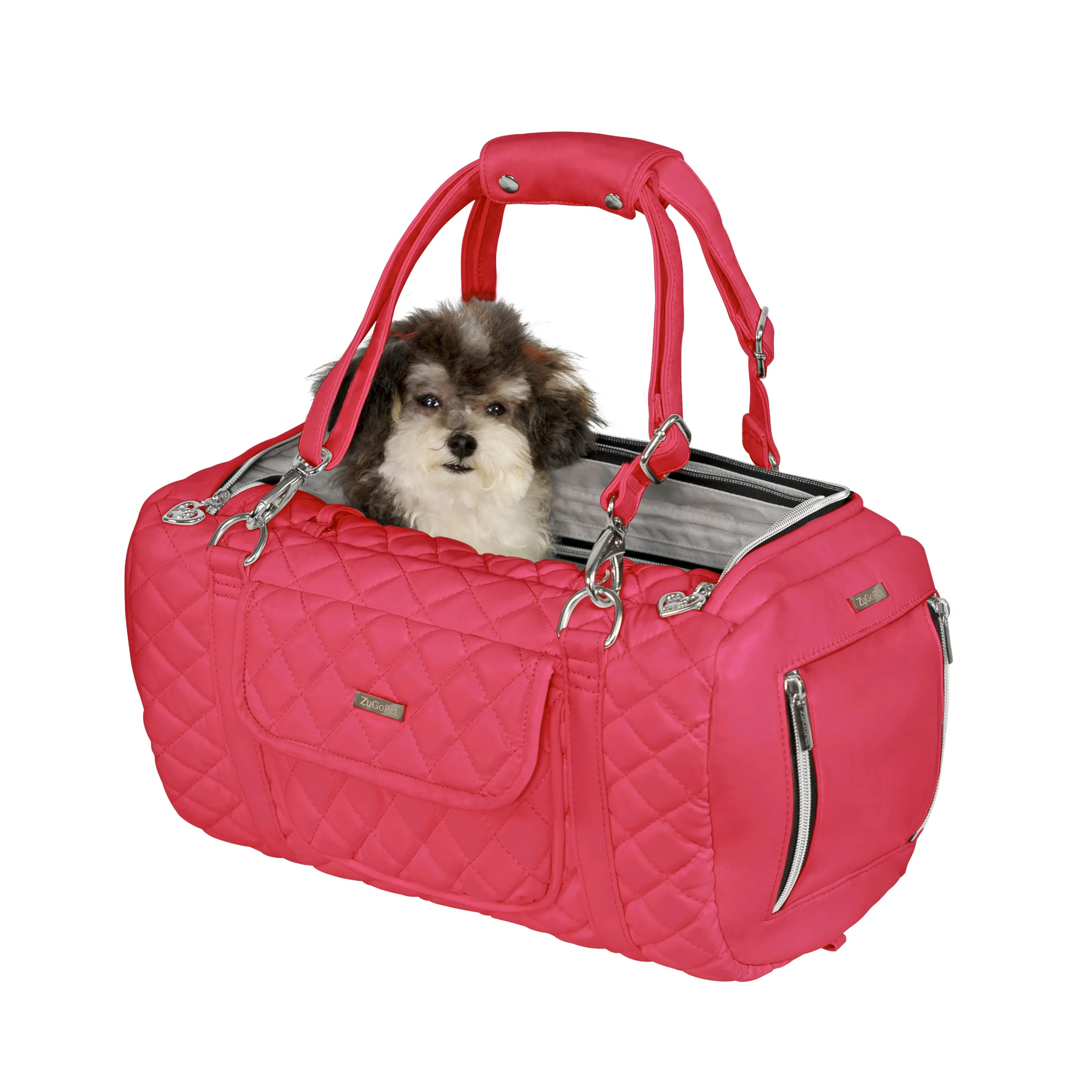 Jetsetter - Premium Car Seat & Airport Compliant Pet Carrier (Black, White, Grey & Pink)