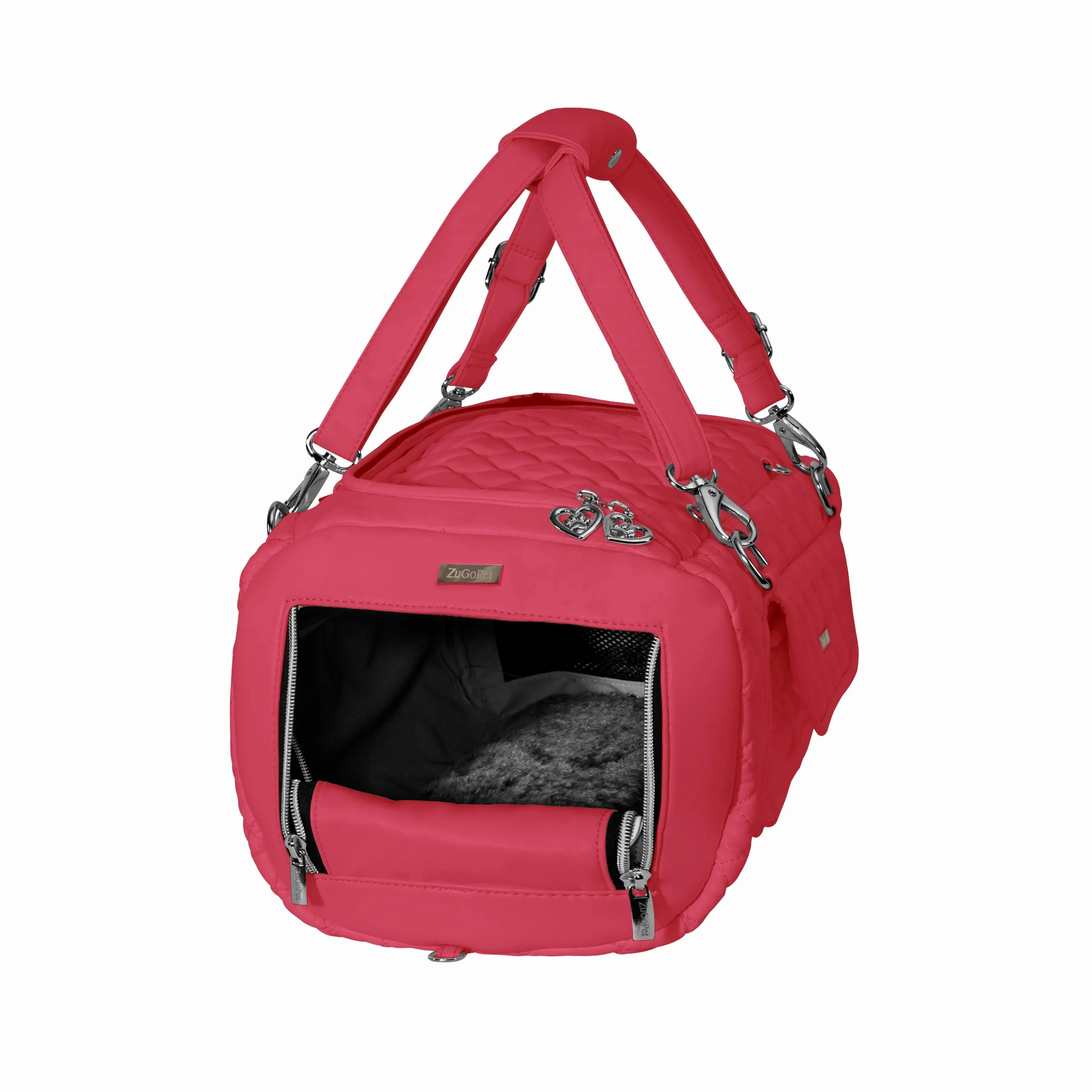 Jetsetter - Premium Car Seat & Airport Compliant Pet Carrier (Black, White, Grey & Pink)