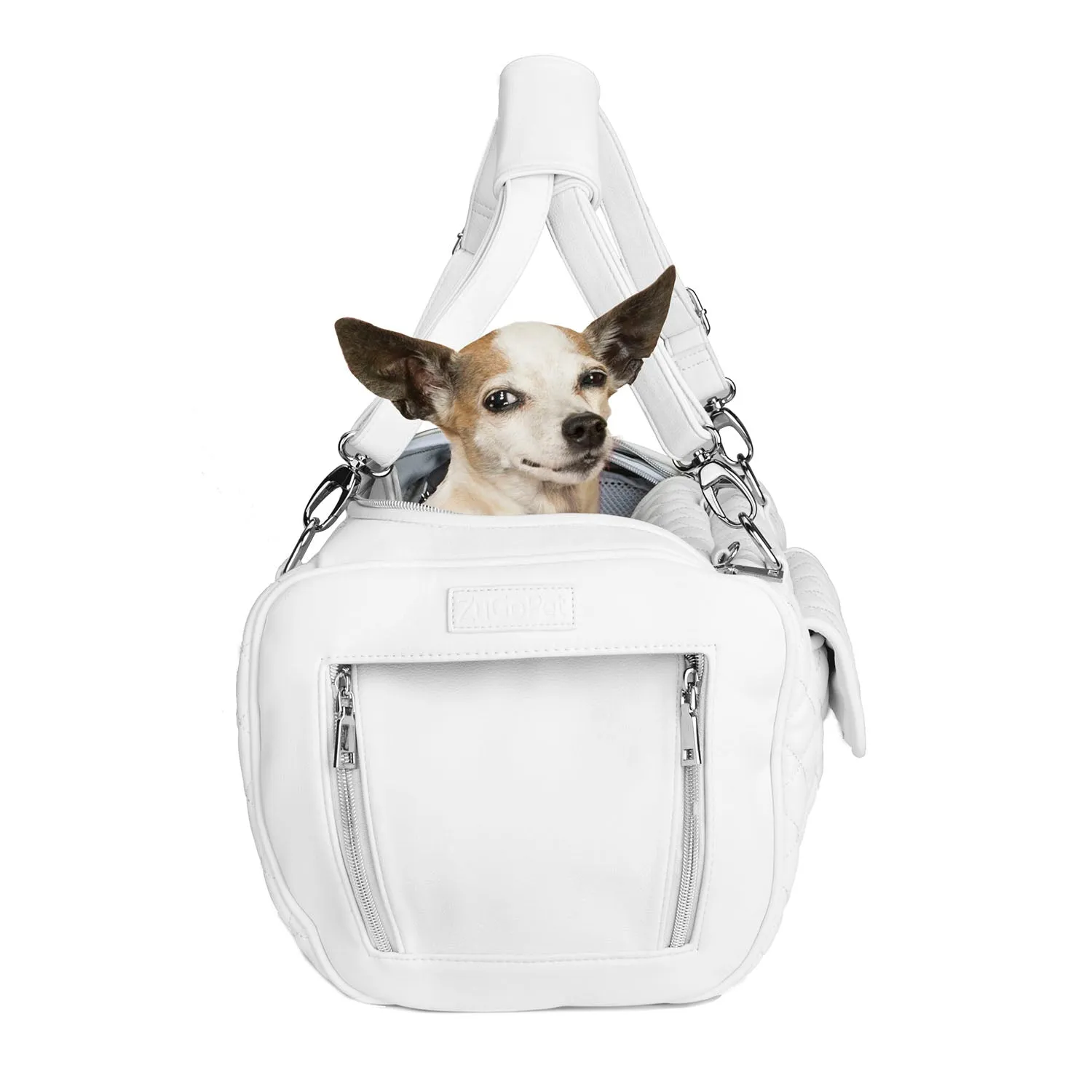 Jetsetter - Premium Car Seat & Airport Compliant Pet Carrier (Black, White, Grey & Pink)