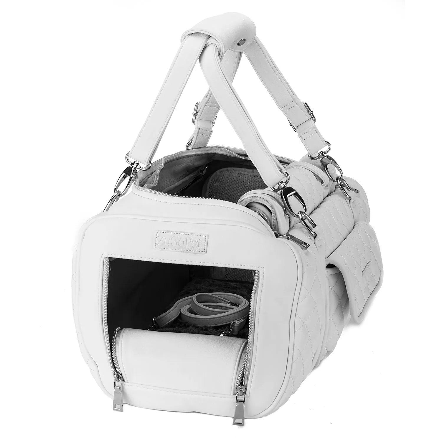 Jetsetter - Premium Car Seat & Airport Compliant Pet Carrier (Black, White, Grey & Pink)