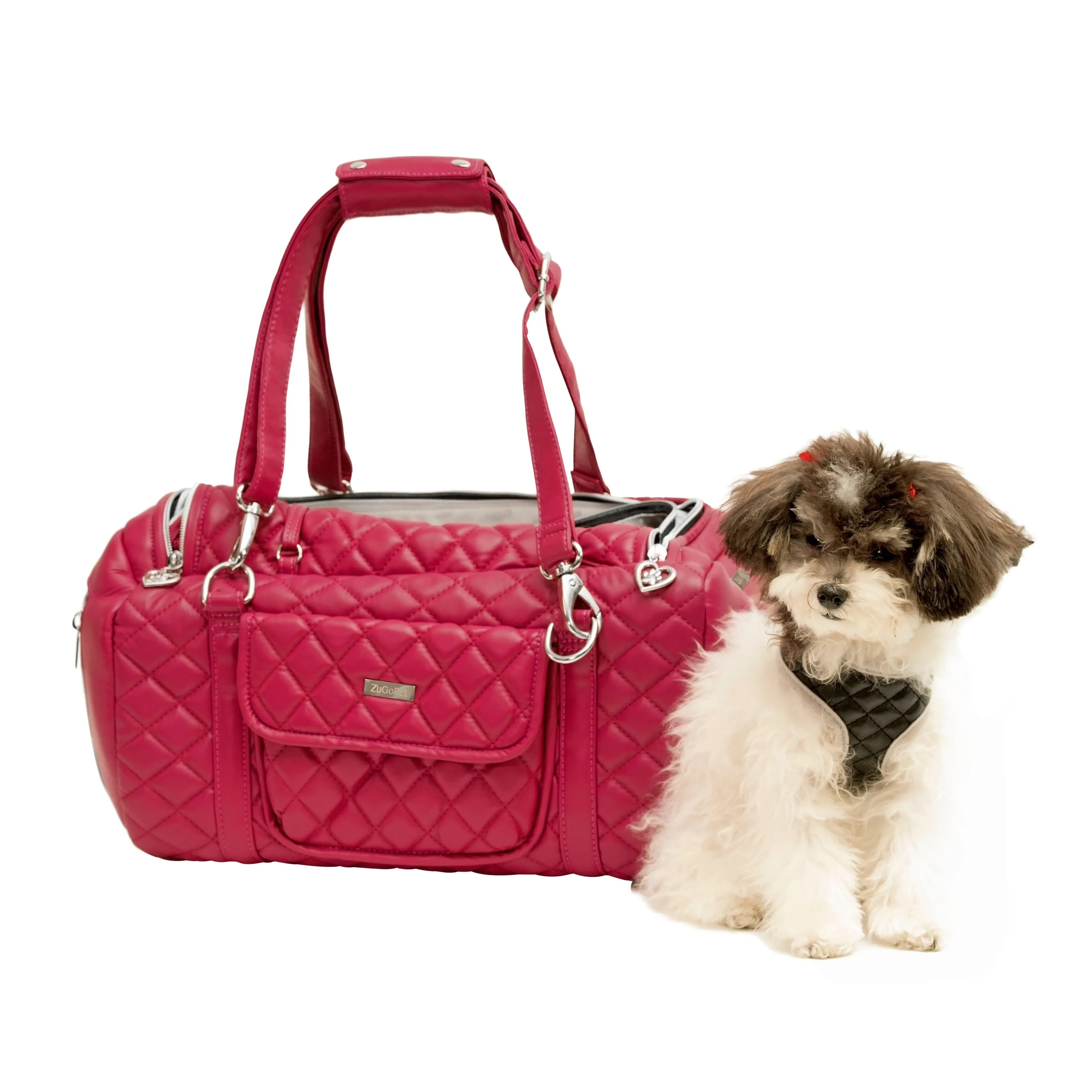 Jetsetter - Premium Car Seat & Airport Compliant Pet Carrier (Black, White, Grey & Pink)