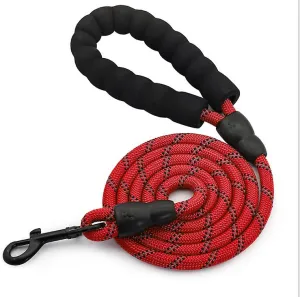 L red Pet leash, reflective nylon rock climbing round rope dog leash, dog leash AZ19393