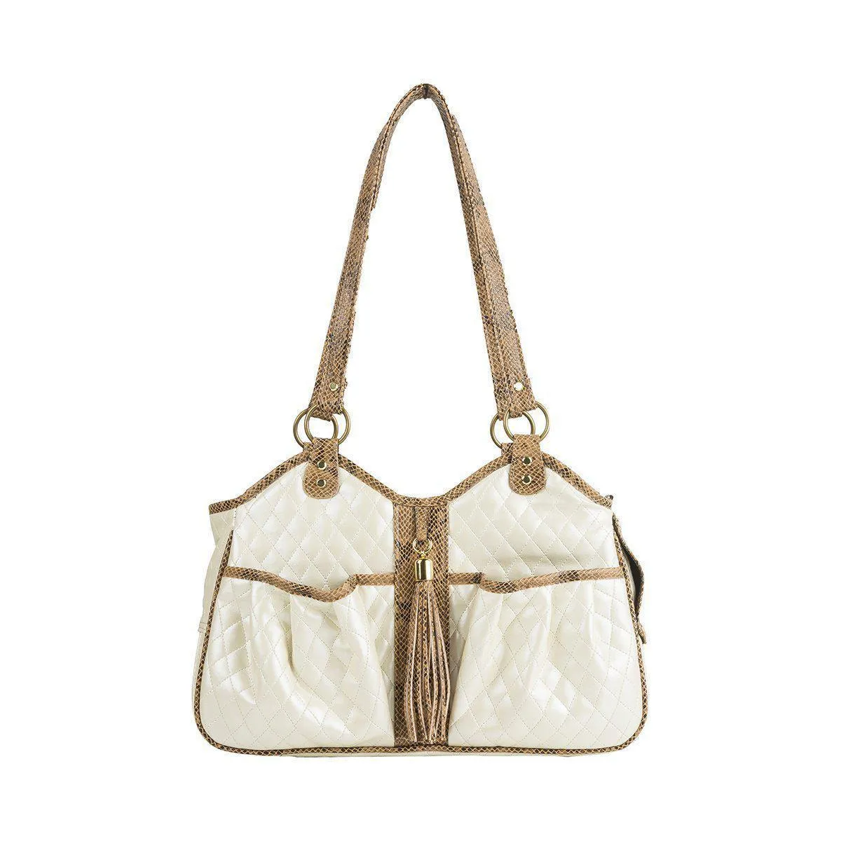 Petote Metro Dog Carrier Ivory Quilted