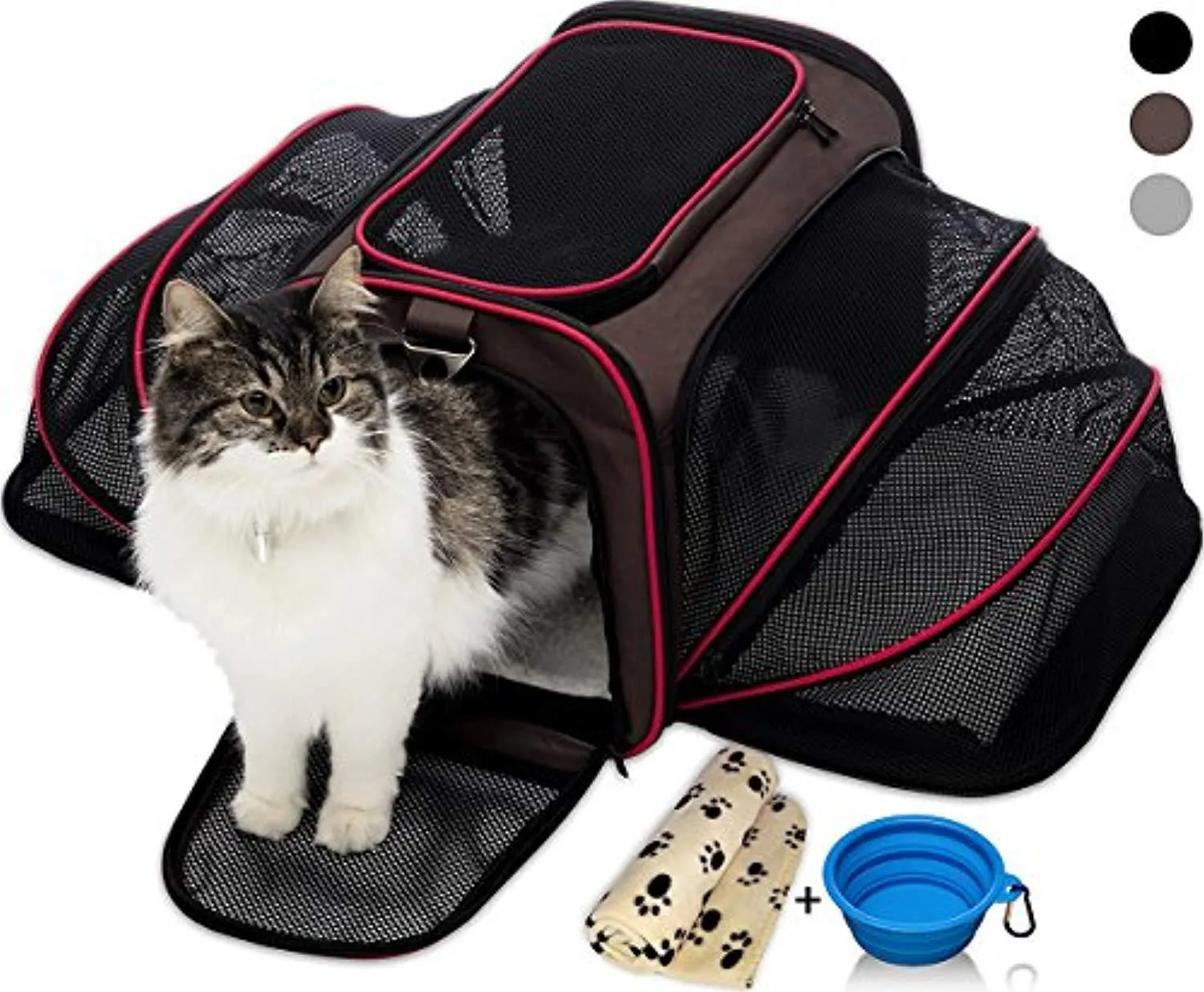 PETYELLA Pet Carrier   Fleece Blanket & Bowl - Innovative Design Airline Approved - Lightweight Dog & Cat Carrier