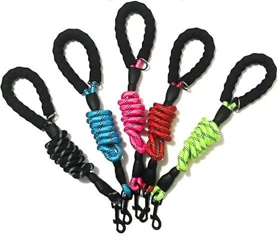 pink Pet Reflective Traction Rope Round Rope Nylon Dog Anti-lost Leash AZ19540