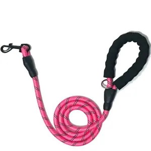 pink Pet Reflective Traction Rope Round Rope Nylon Dog Anti-lost Leash AZ19540