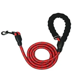 red Pet Reflective Traction Rope Round Rope Nylon Dog Anti-lost Leash AZ19542