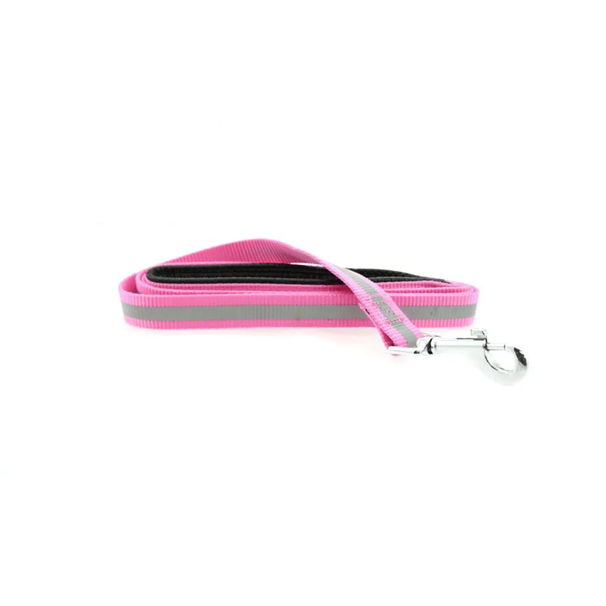 Reflective Nylon Leash with Soft Grip Handle in Pink