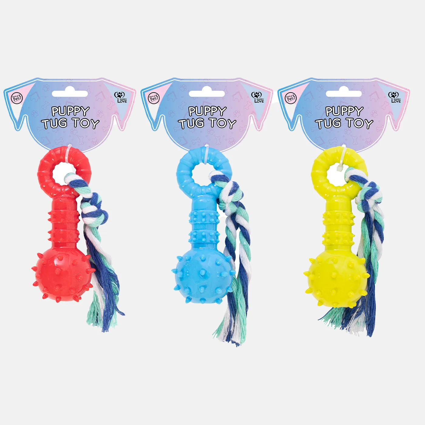 Small Dog & Puppy Rubber Dumbbell & Rope Toy