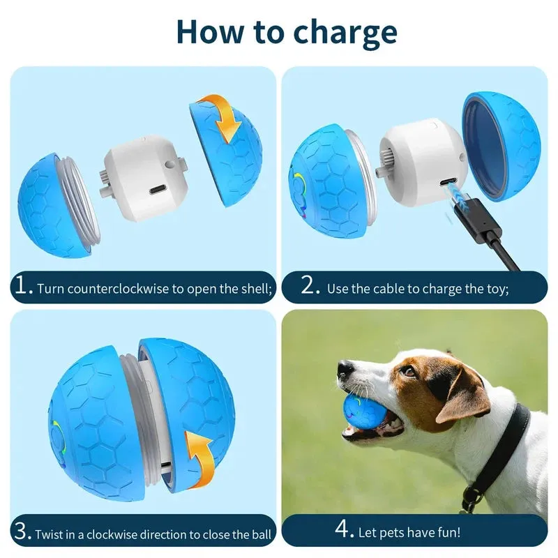 Smart Rechargeable Interactive Rolling Ball Dog Toy