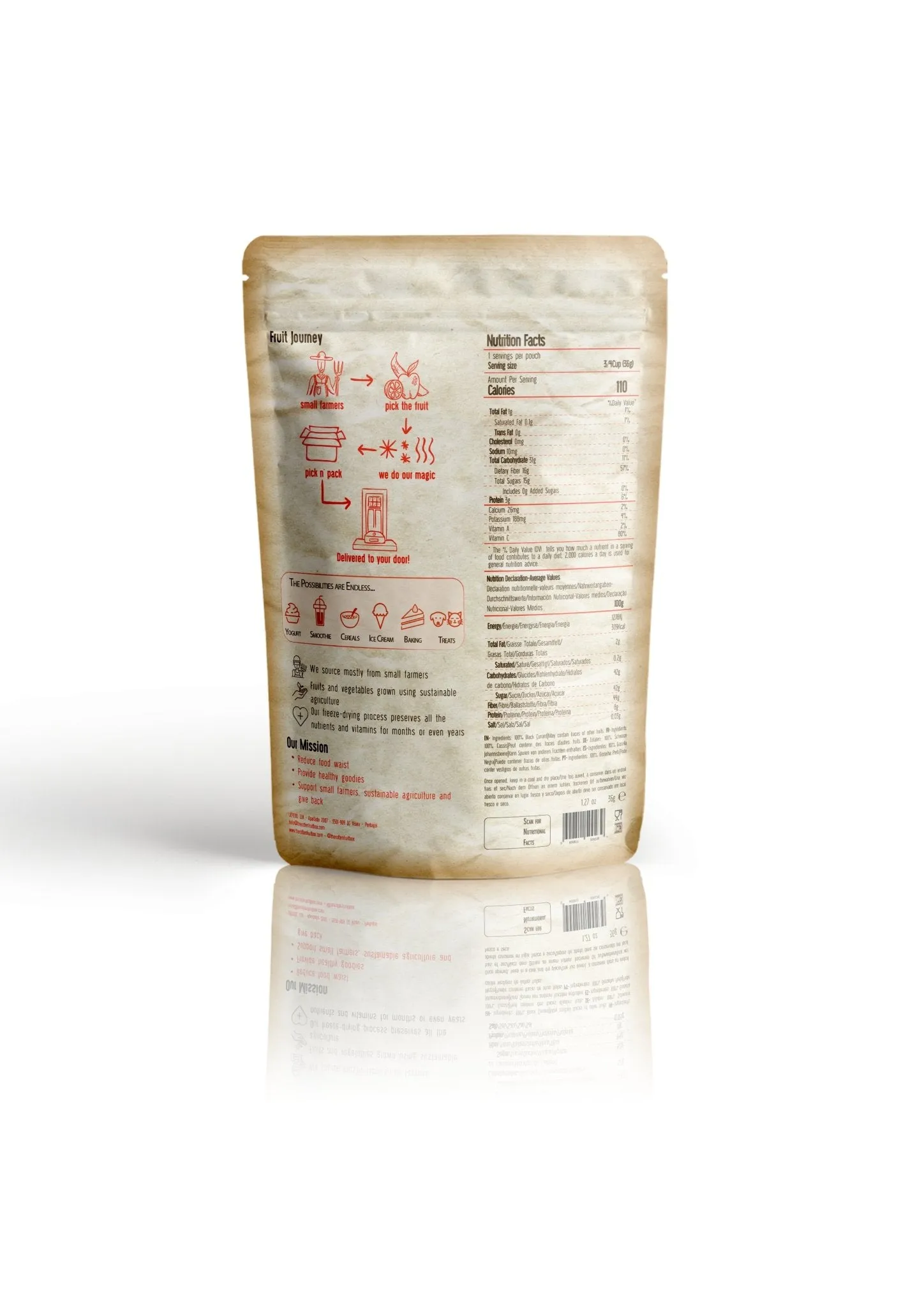 The Rotten Fruit Box Freeze Dried Black Currant Snack Pouch