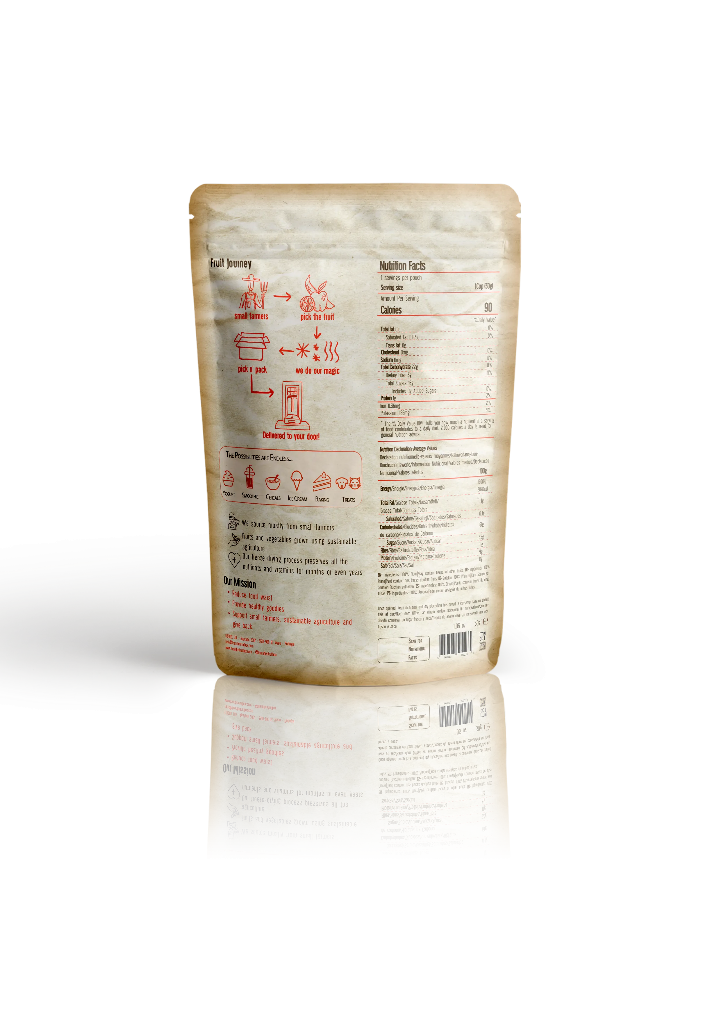 The Rotten Fruit Box Freeze Dried Plums Snack Pouch