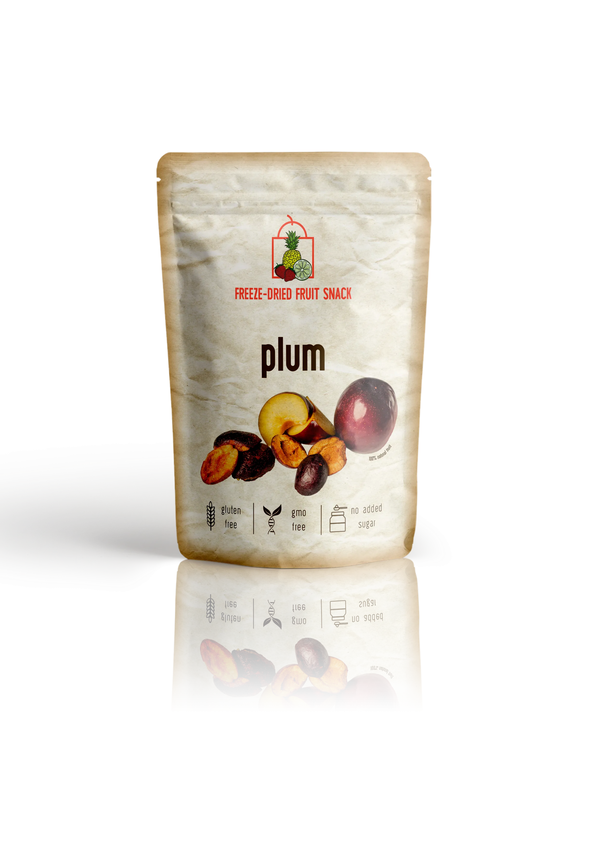 The Rotten Fruit Box Freeze Dried Plums Snack Pouch